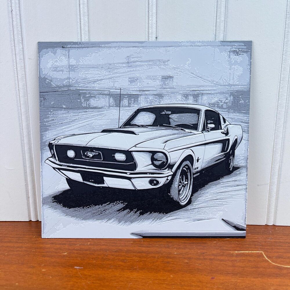 Classic Fastback Mustang Art, Car Art, Textured Art, Wall Art